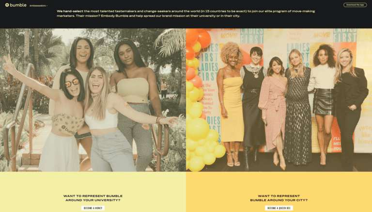 Bumble brand ambassador programs