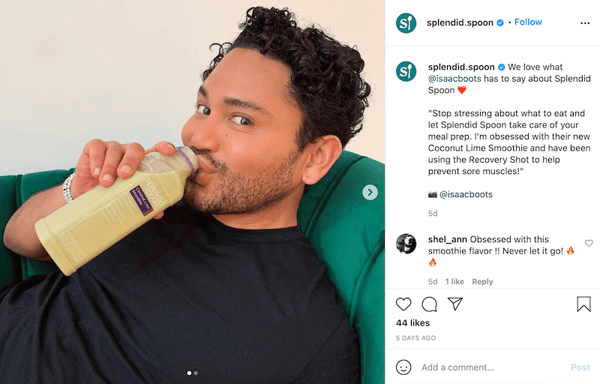 Splendid Spoon influencer example