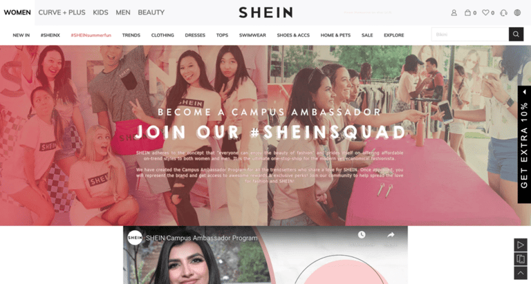 Shein ambassador program 