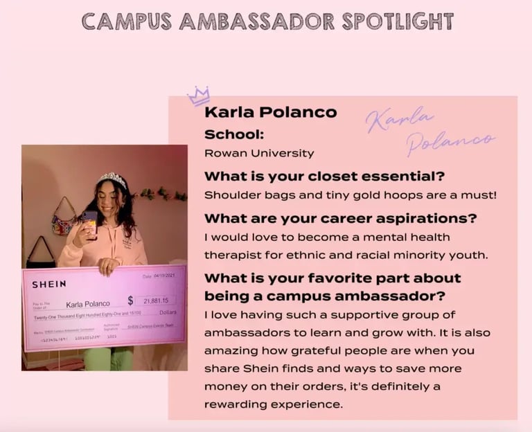 Shein student ambassador spotlight